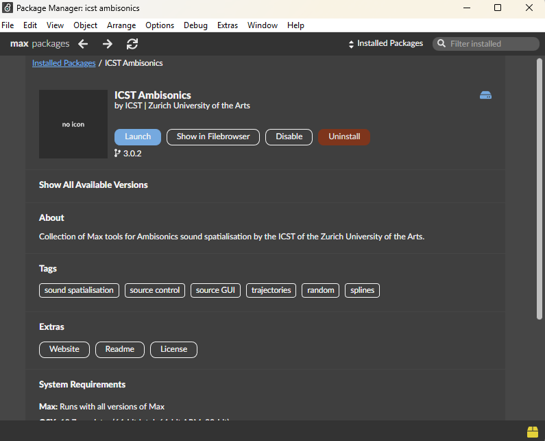 Ambisonic Max Packages